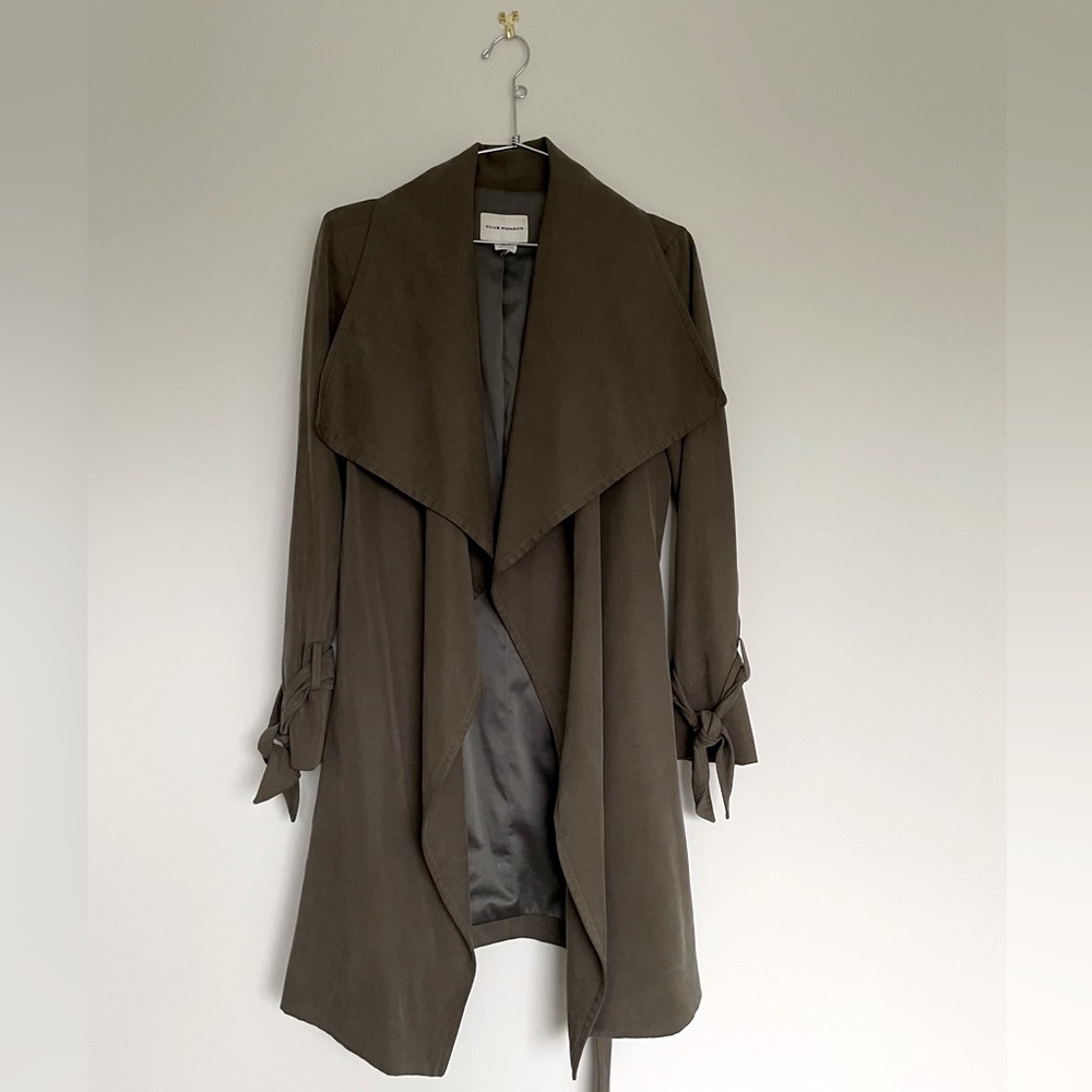 Club Monaco Lycell Olive Green Trench Sz 2
